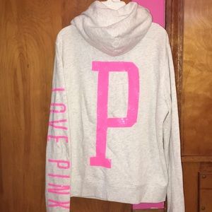 Victoria Secret Pink Sequin Zipper Hoodie
